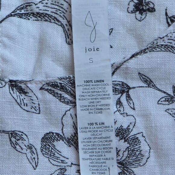 joie Womens Blouse 100% linen Small Sleeveless Top - Picture 4 of 6